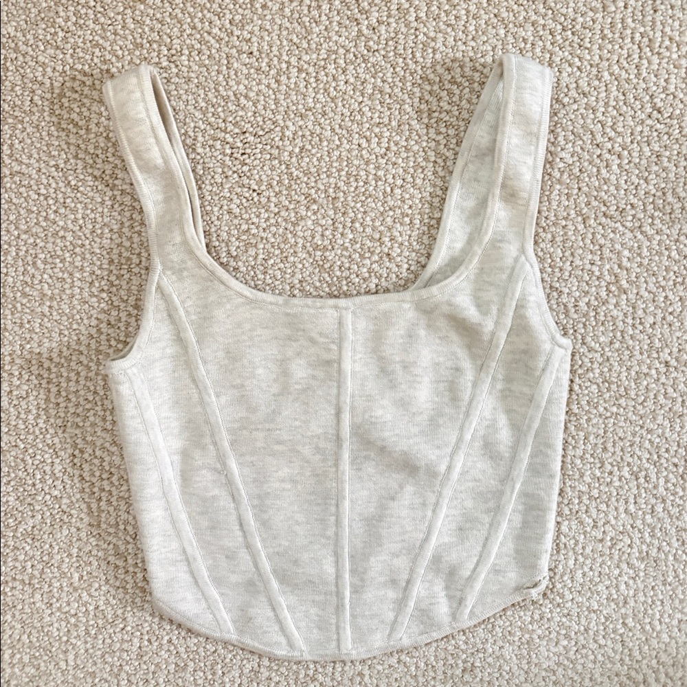 Aritzia Wilfred Natalie Corset Square Neck Top